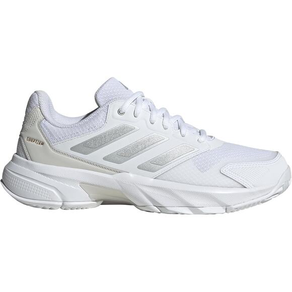 NWT adidas Womens Courtjam Control 3 Tennis Sneaker,White/Silver Metallic/Grey-6 - Picture 3 of 6